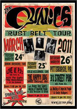 The Cynics, Tour Poster, Poster, Graphic Design, Sophie Lo